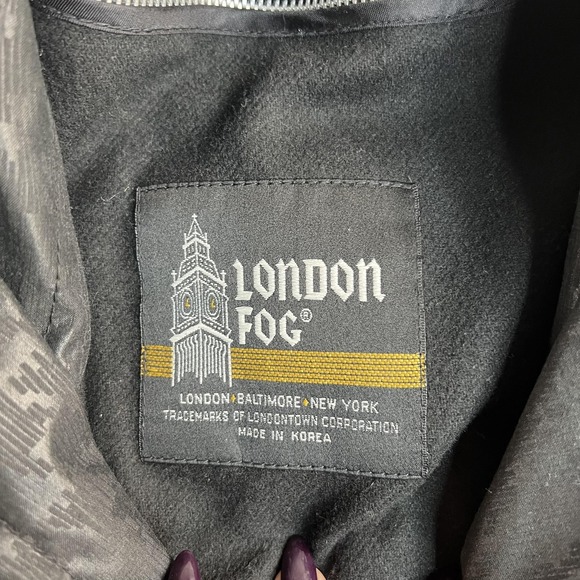 Vintage London Fog Coat Womens 4 Petite Gray Check Long Trench Lined Raincoat - Picture 4 of 10